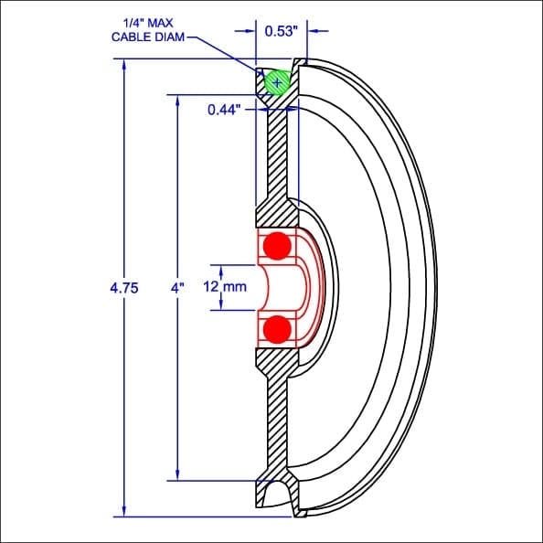 4-inch-root-diameter-nested-u-groove-sx-polymer-30003-sheaves-inc